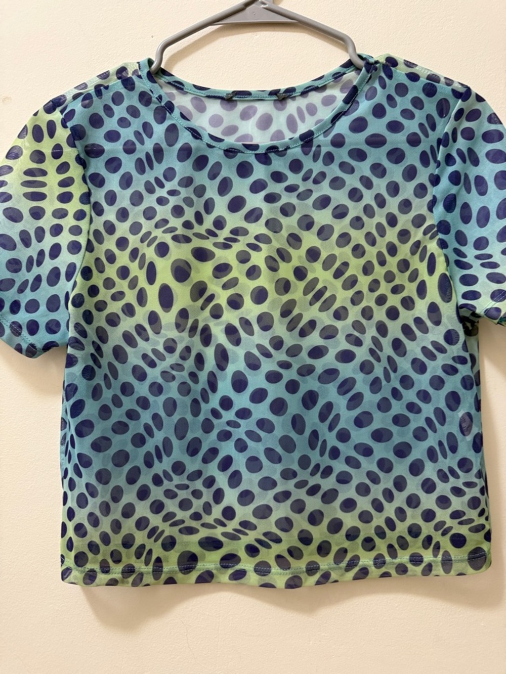 Blue & Green Abstract Dot Short Sleeve Tee